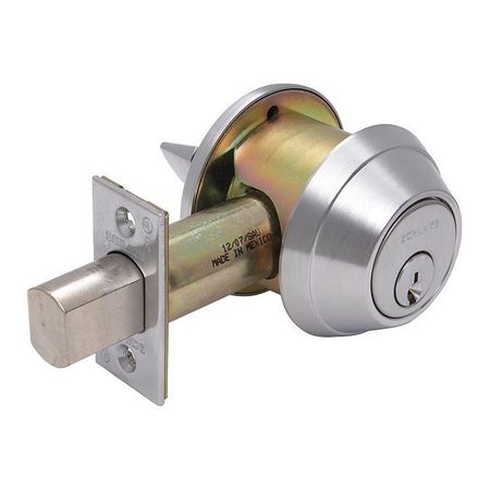 SCHLAGE Deadbolt, Heavy-Duty, Satin Chrome B660P 626