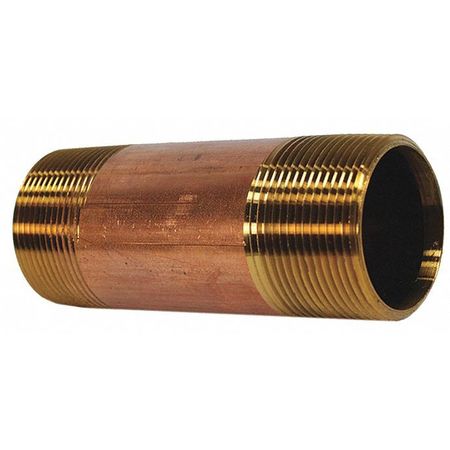 JONES STEPHENS Red Brass Pipe Nipple, No Lead, 1 1/2"X6" N28010