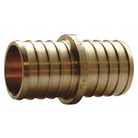 JONES STEPHENS Brass PEX Coupling, Lead Free, 1/2" C76001LF