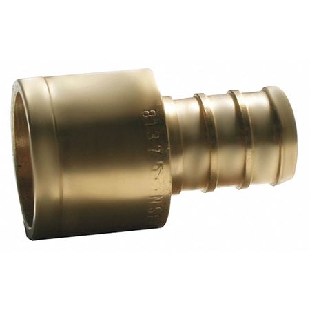 JONES STEPHENS Brass PEX x Female Sweat Adptr, 1/2"x1/2" C76027LF