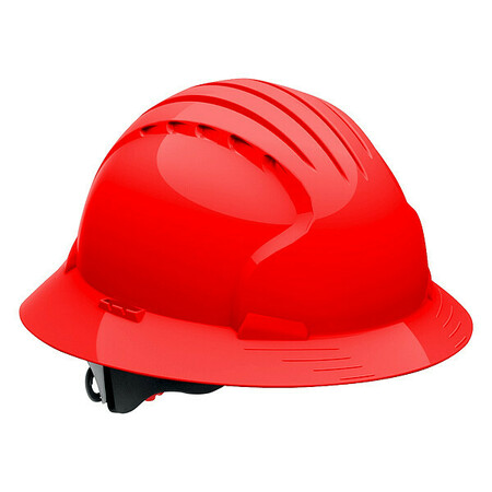 PIP Full Brim Hard Hat, Type 1, Class E, Ratchet (6-Point), Red 280-EV6161-60