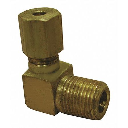 JONES STEPHENS Brass Lead Free Elbow, Compression x Male Connector, 1/2" Pipe Size C74087LF
