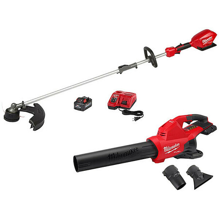 MILWAUKEE TOOL String Trimmer and Blower, 18 V, 600 cfm 2825-21ST, 2824-20