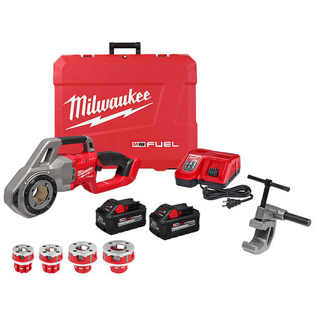 Milwaukee Tool M18 FUEL Compact Pipe Threader with ONE-KEY Kit with 1/2 in. - 1-1/4 in. Compact NPT Forged Aluminum Die Heads 2870-22