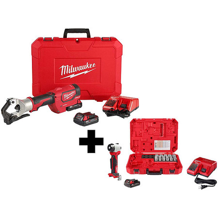 MILWAUKEE TOOL M18 750 MCM Crimper Kit + Cable Stripper 2877-22, 2935CU-21S