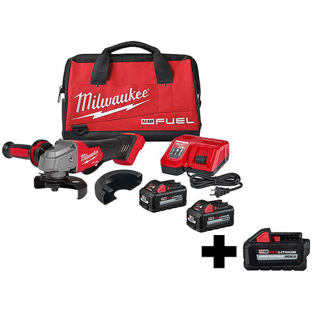 MILWAUKEE TOOL Cordless Angle Grinder Kit, 5.5 lb 2880-22, 48-11-1865