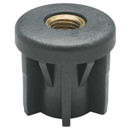 ELESA Tube End Caps, 1008 lb., Black, Shape: Round NDX.T-30X2,0-M12