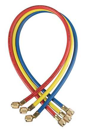 YELLOW JACKET Manifold Hose Set, 36 In, Red, Yellow, Blue 21983