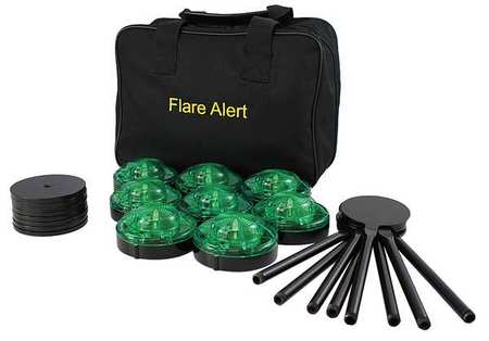 FLAREALERT LED Road Flare Kit, 1 Watt, Green B8GBP2FULL