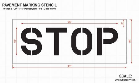 Rae Pavement Stencil, Stop, 10 in STL-116-71003