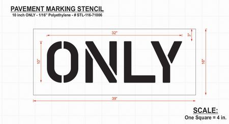 Rae Pavement Stencil, Only, 10 in STL-116-71006