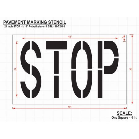 Rae Pavement Stencil, Stop, 24 in STL-116-72403