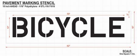 Rae Pavement Stencil, Bicycle, 10 in STL-116-71018