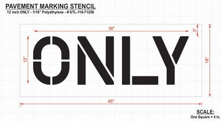 Rae Pavement Stencil, Only, 12 in STL-116-71206
