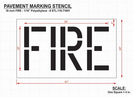 Rae Pavement Stencil, Fire, 18 in STL-116-71801