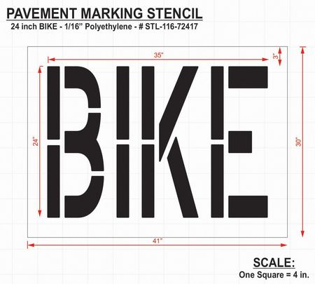Rae Pavement Stencil, Bike, 24 in STL-116-72417