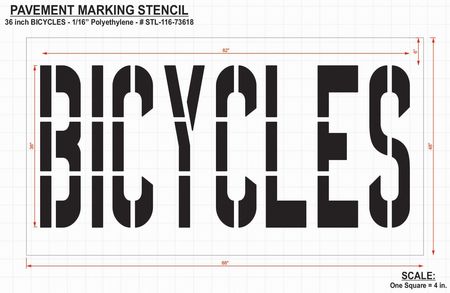 Rae Pavement Stencil, Bicycles, 36 in STL-116-73618