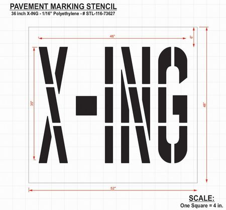 Rae Pavement Stencil, X-ing, 36 in STL-116-73627