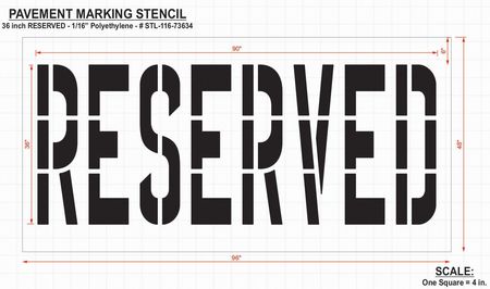 Rae Pavement Stencil, Reserved, 36 in STL-116-73633