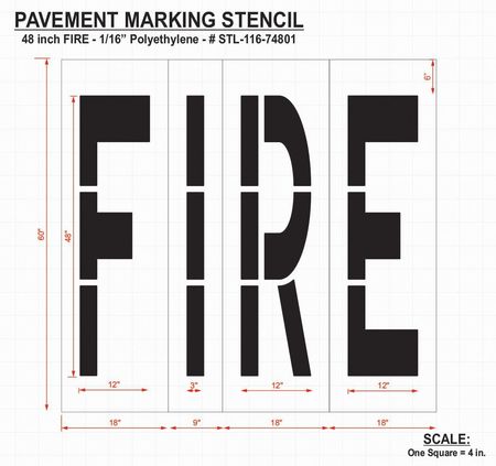 Rae Pavement Stencil, Fire, 48 in STL-116-74801
