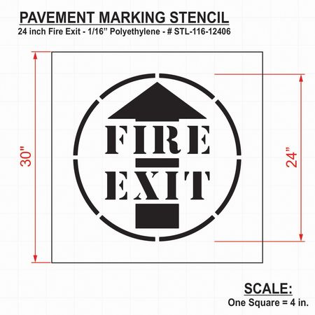 Rae Stencil, Fire Exit, 24 in STL-116-12406