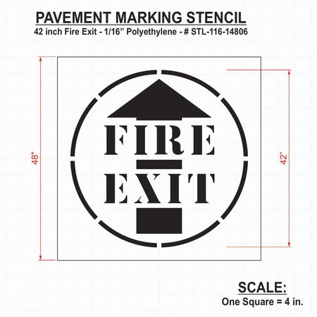 Rae Stencil, Fire Exit, 42 in STL-116-14806
