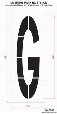 Rae Airport Pavement Stencil, G, 144 in STL-108-F144G