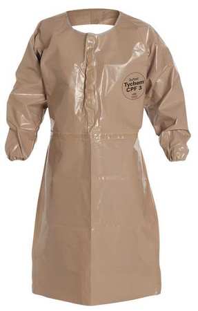 Dupont Coat Apron, Tychem(R) CPF3, Tan, S, PK6 C3275TTNSM000600