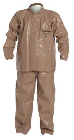 Dupont Bib Overall and Jacket, M, 6 PK, Tan, Tychem(R) 5000, Storm Flap C3750TTNMD000600