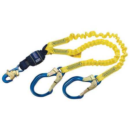 3M DBI-SALA Shock Absorbing Lanyard, 6 ft., Yellow 1246145