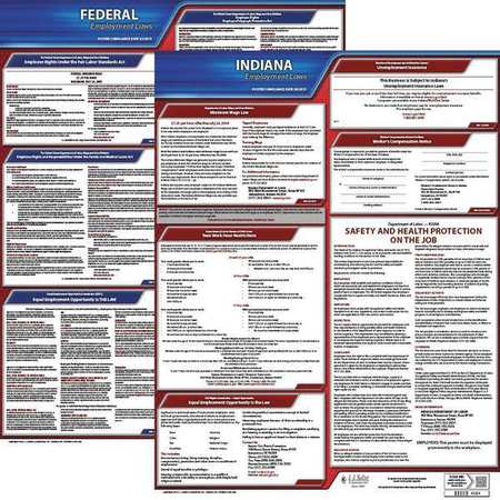 JJ KELLER LaborLaw Poster, Fed/STA, IN, ENG, 20inH, 3yr 100-IN-3