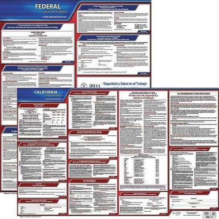 JJ KELLER Labor Law Poster, Fed/STA, CA, SP, 20inH, 3yr 200-CA-3