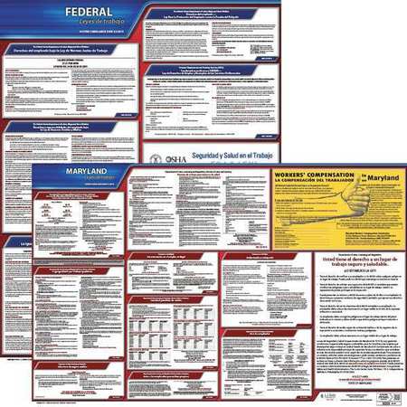 JJ KELLER Labor Law Poster Kit, MD, Spanish, 27 In. W 200-MD-K