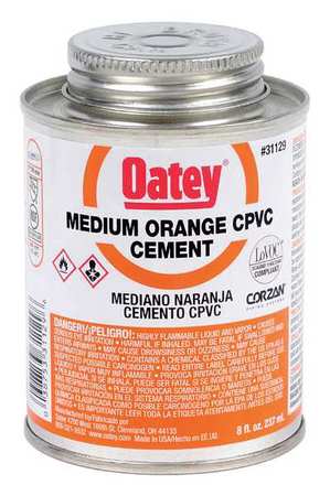 Oatey Cement, Low VOC, 8 oz., Orange 31129