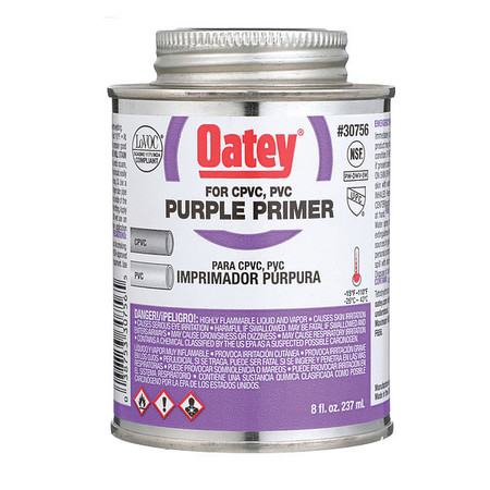 Oatey Primer, Low VOC, 8 oz., Purple 30756