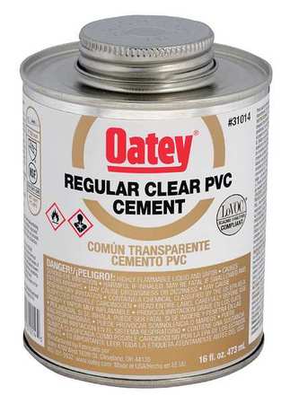 Oatey Cement, Low VOC, 16 oz., Clear 31014