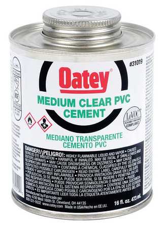 OATEY Cement, Low VOC, 16 oz., Clear 31019
