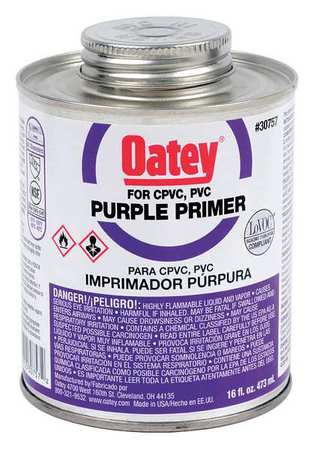 Oatey Primer, Low VOC, 16 oz., Purple 30757