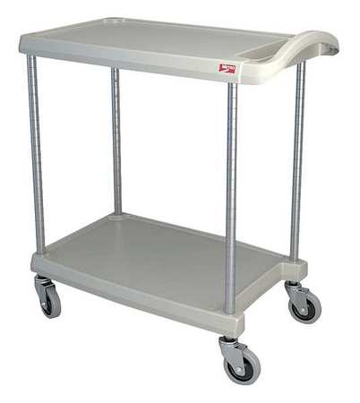 METRO Utility Cart with Lipped Plastic Shelves, Polymer (Shelf), Flat, 2 Shelves, 300 lb MY1627-24G