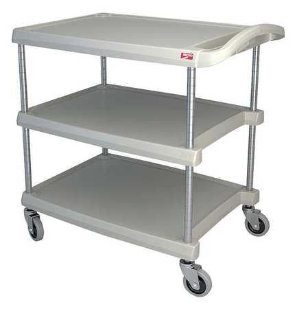 METRO Utility Cart with Lipped Plastic Shelves, Polymer (Shelf), Flat, 3 Shelves, 400 lb MY2030-34G