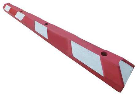 ZORO SELECT Parking Curb, Rubber, 4 in H, 6 ft L, 6 in W, Red/white 29NH33