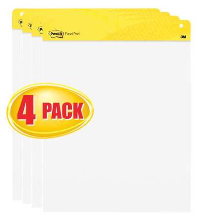 Post-It Easel Pad, Plain, White, 25 in x 30 in, PK4 559 VAD 4PK