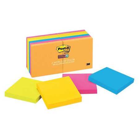 Post-It Super Sticky Notes, 3x3 In., PK12 654-12SSUC
