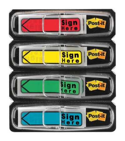 Post-It Sticky Flags, Sign Here, Assorted, PK4 684-SH