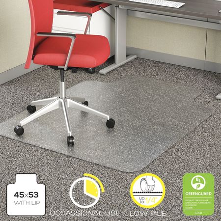 Zoro Select Chair Mat, Traditional Lip, 45 x 53 In. 29PL63