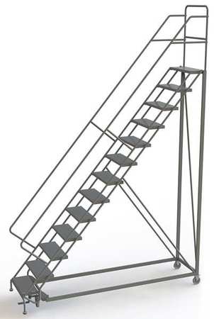 Tri-Arc 166 in H Steel Configurable Rolling Ladder, 13 Steps, 450 lb Load Capacity UKDEC113246