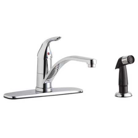 CHICAGO FAUCET Manual, 8" Mount, Commercial 2 Hole Low Arc Kitchen Faucet 432-ABCP