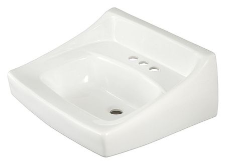 TOTO White Bathroom Sink, Vitreous China, Wall Mount Bowl Size 14-3/4" LT307.4#01