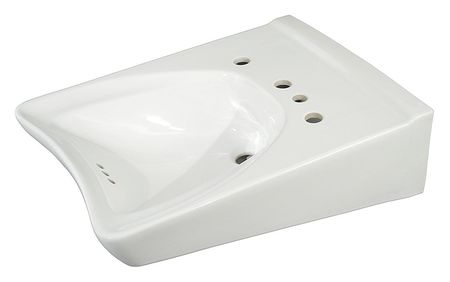 TOTO White Bathroom Sink, Vitreous China, Wall Mount Bowl Size 15" LT308.11#01