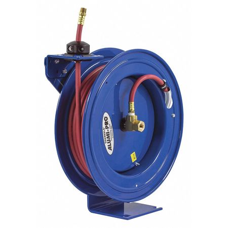 Coxreels Spring Return Hose Reel, 3/8 in Hose Dia., 50 ft Length, 300 psi P-LP-350-AL